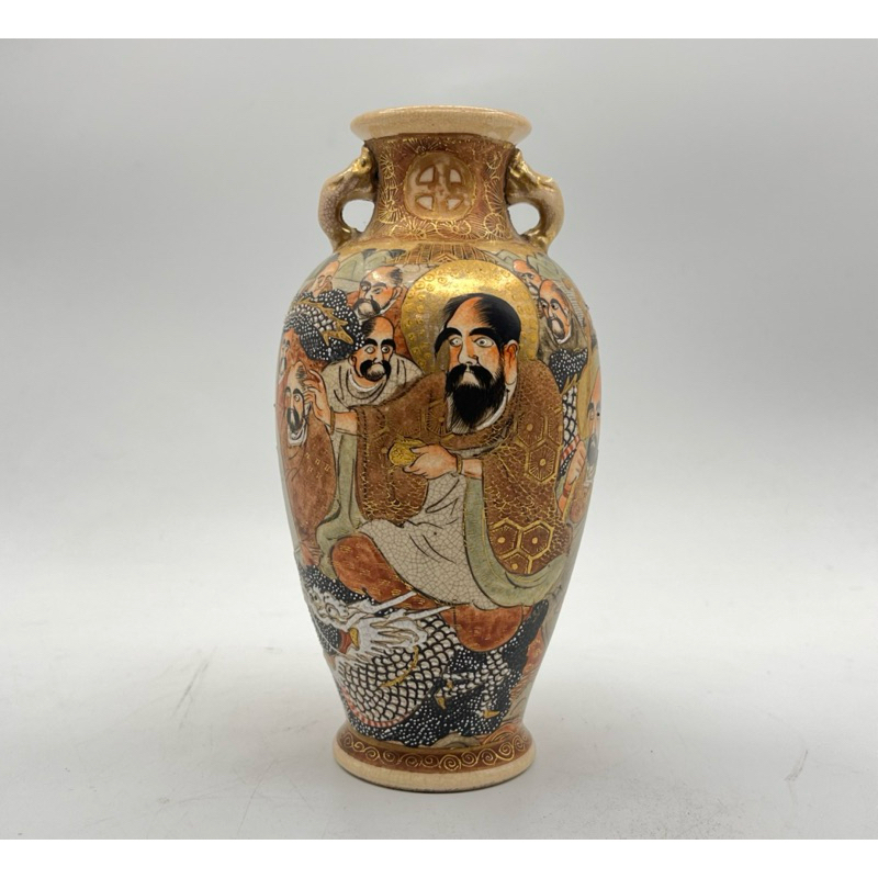 九谷燒 花瓶 花器 壺 色給 唐物 希少品 啟秀齋】 日本早期薩摩燒老件九谷燒花瓶款輝山庫A | 蝦皮購物