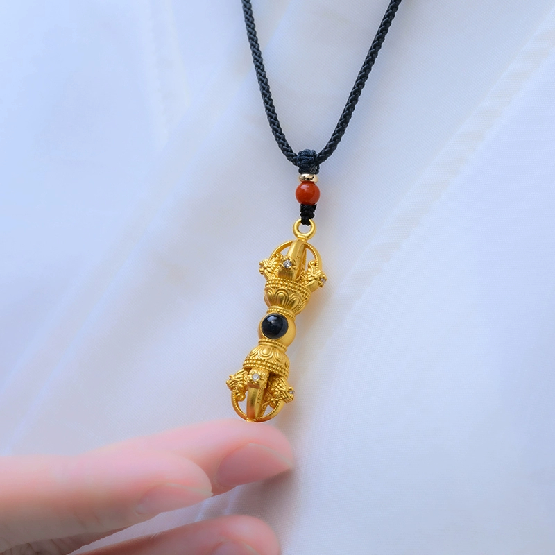 蓮花生大士⦁金剛降魔杵⦁S925純銀⦁楞嚴咒投影石金剛杵⦁降魔杵⦁十字