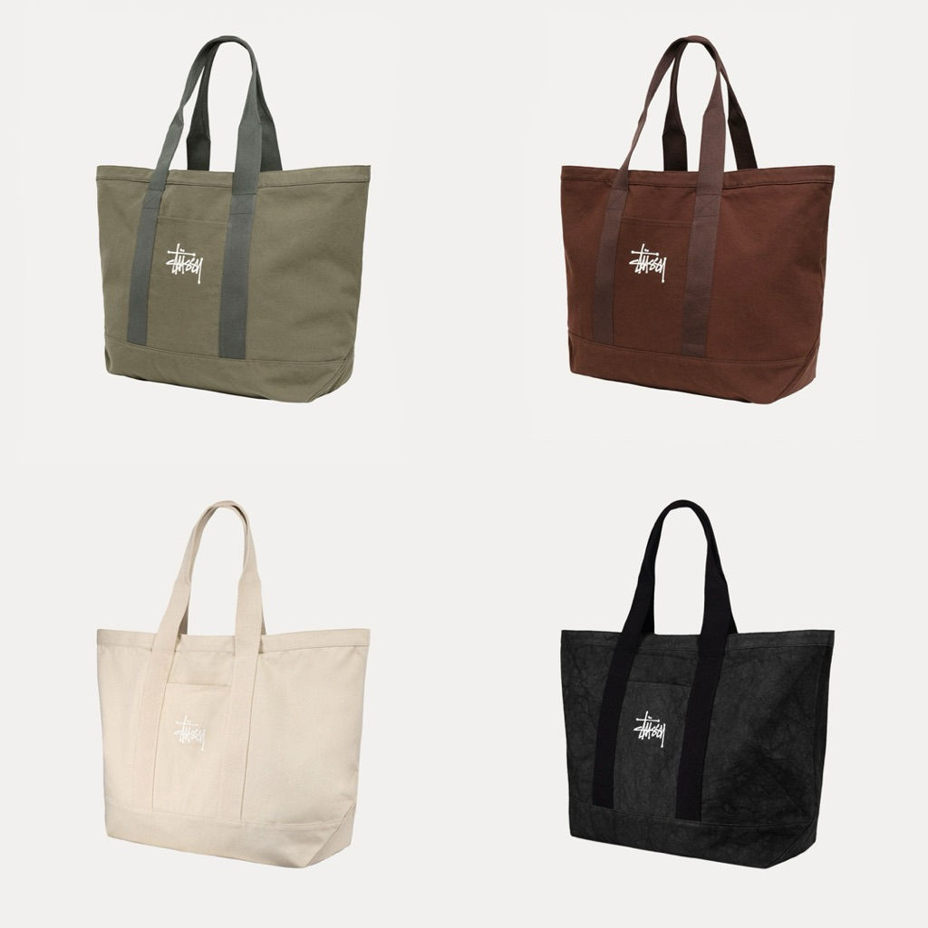 石頭選貨🪨】預購STUSSY NEEDLE PUNCH XL TOTE BAG 基本款純棉帆布大托