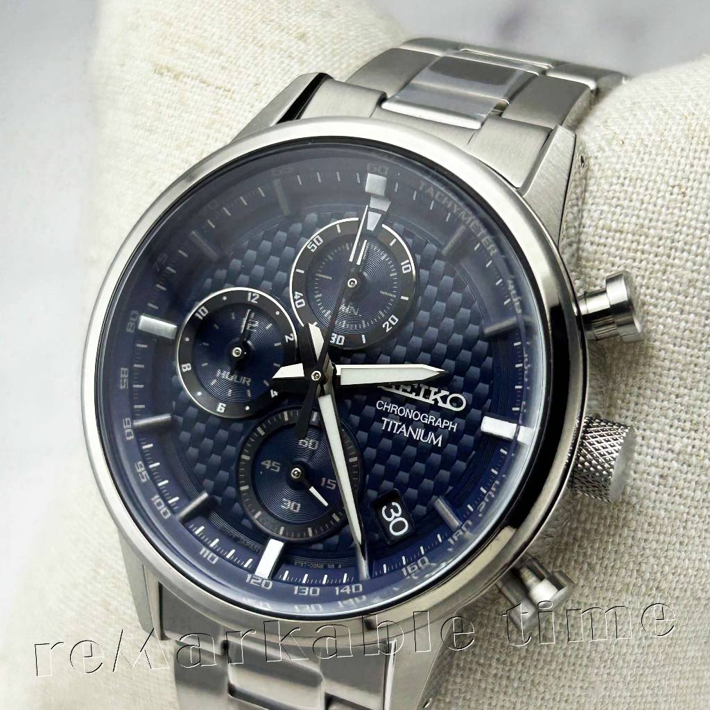 【SEIKO 三眼計時手錶】鈦金屬輕量三眼計時男錶款SSB387/SSB387P1 | 蝦皮購物