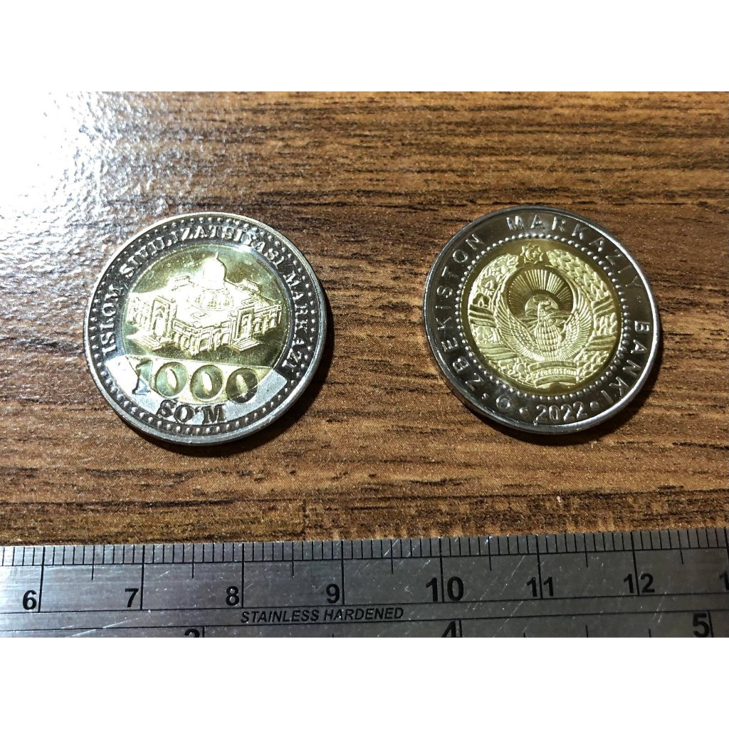 烏茲別克 1000SOM 雙色 一枚，伊斯蘭教建築圖案 古玩收藏用 | 蝦皮購物