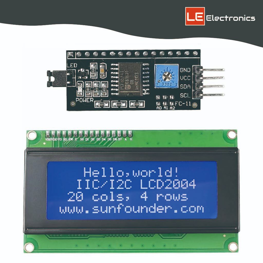 【LE電子商城】LCD2004 IIC/I2C interface 液晶螢幕 藍屏白字 | 蝦皮購物