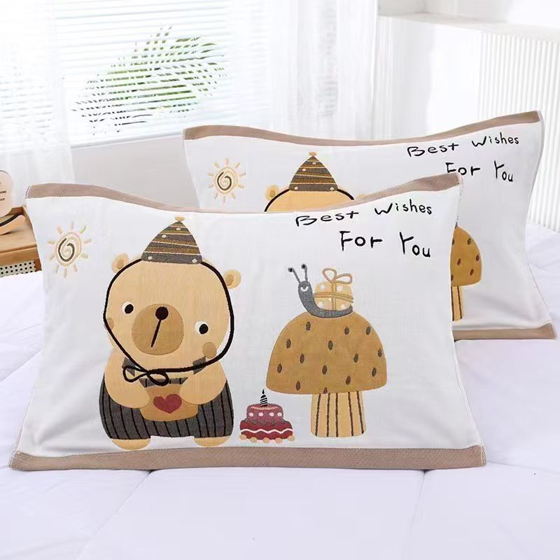 Product image 現貨 V SIX 薇瑟思【 100%純棉 紗布美學緹花枕巾 】52 x 78 cm | 多款花色任選 生日熊熊