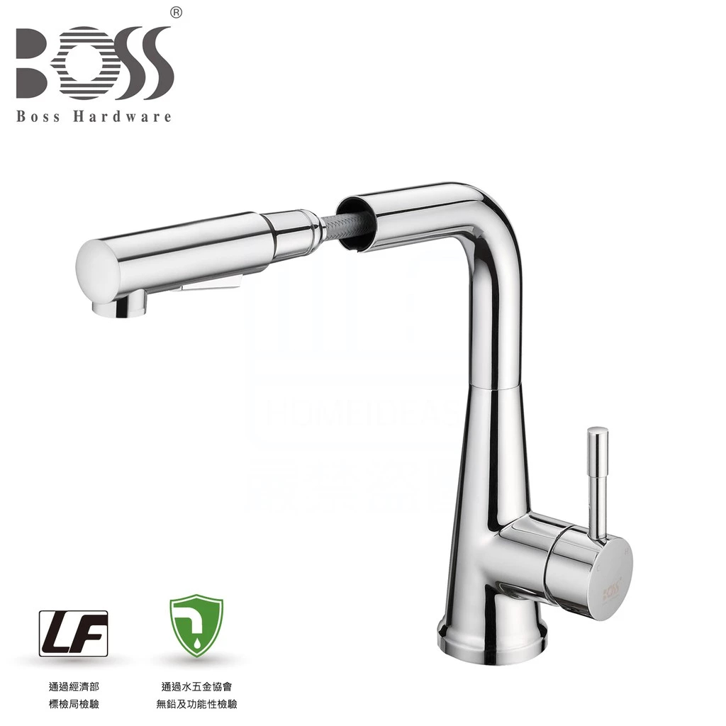 【Boss Hardware】可議價010212台灣品牌無鉛廚房伸縮龍頭 平抽拉式 雙出水模式噴頭 日本進口陶瓷閥芯 | 蝦皮購物