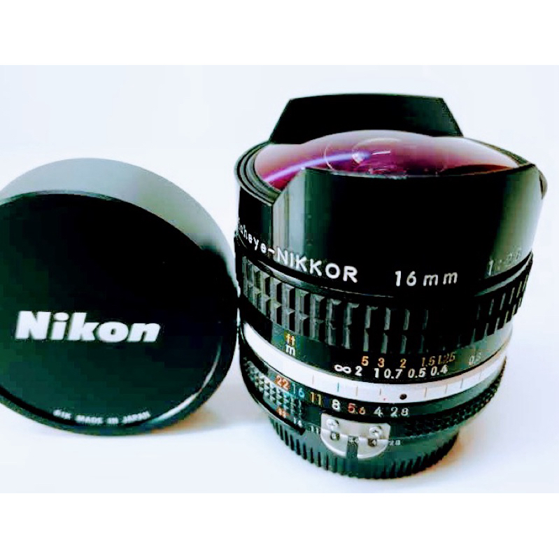🍎🍏🍇Nikon Ais Fisheye-NIKKOR 16mm F2.8 “魚眼”超廣角手動鏡(附前蓋