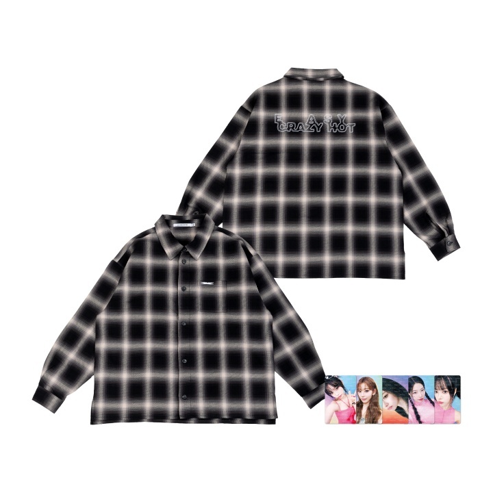 LE SSERAFIM EASY CRAZY HOTチェックシャツ Mサイズ ルセラフィム