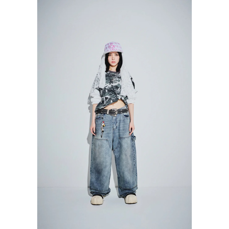 9090 King Logo Double Knee Buggy Pants | 蝦皮購物