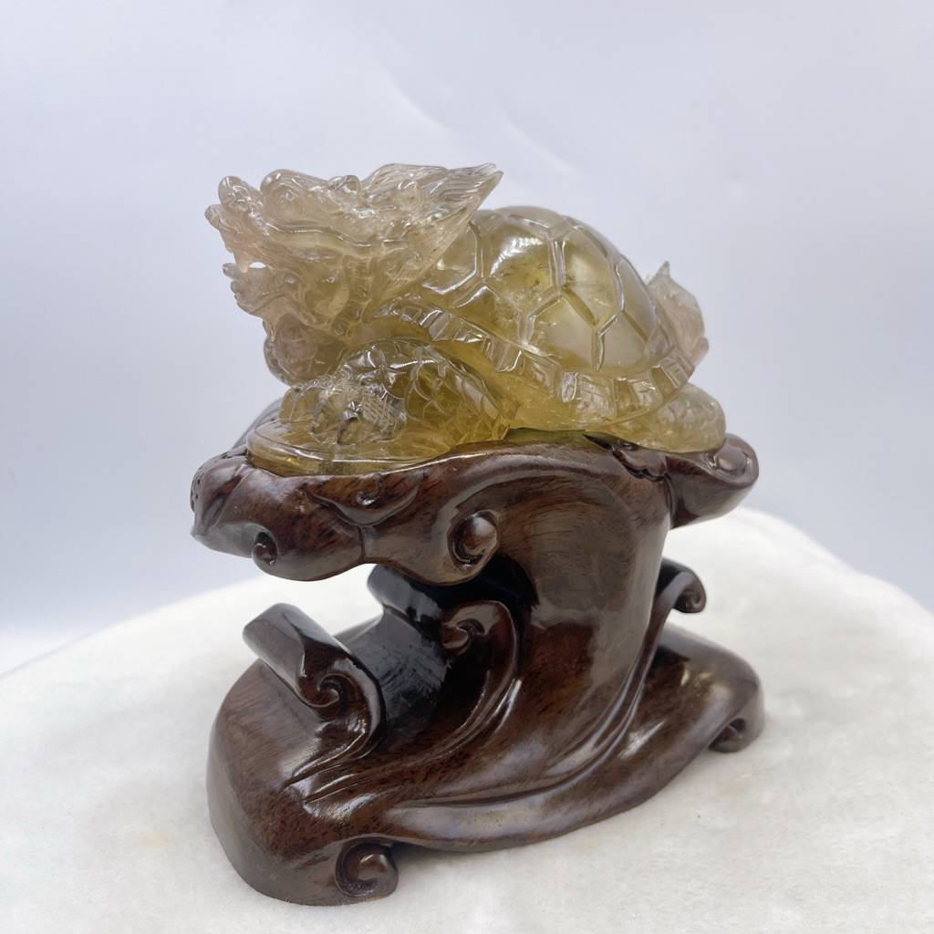 SWEET HEART 田芯精品天然黃水晶龍龜聚集財富（含鑑定書）附錦盒| 蝦皮購物