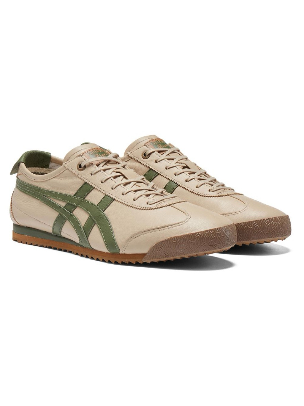 鬼塚虎Onitsuka Tiger 淺棕底綠虎爪紋全皮革MEXICO 66 SD｜26cm US8