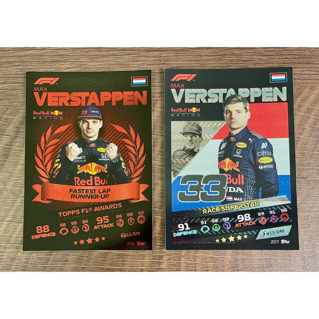稀有老卡 Topps F1 turbo attax 2021 Max Verstappen 閃卡 特卡 紅牛車隊 | 蝦皮購物