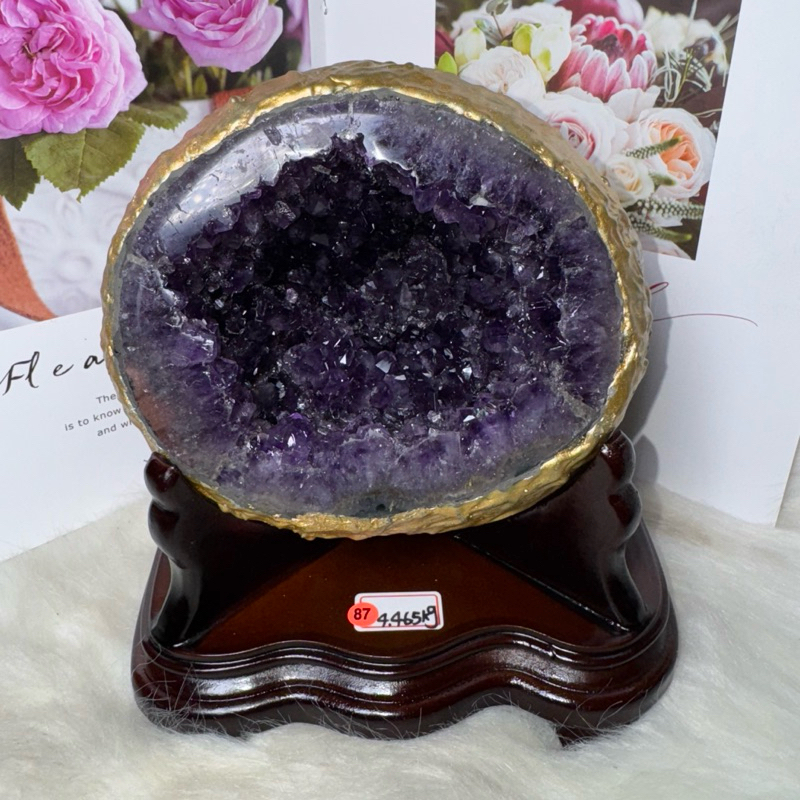 新しい到着 金壁輝煌🤩頂級烏拉圭紫水晶洞ESPa+✨4.465kg❤️多彩瑪瑙開幕 置物
