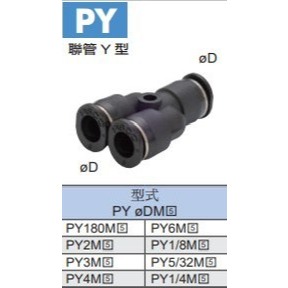 勁力空壓機械五金＊附發票 PISCO 快速接頭 Mini PY 聯管 Y 型 | 蝦皮購物