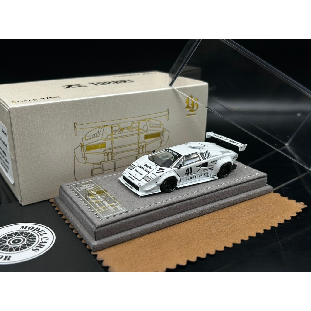 收藏模人】 TopArt LBWK Lamborghini Countach 白全可開1:64 1/64