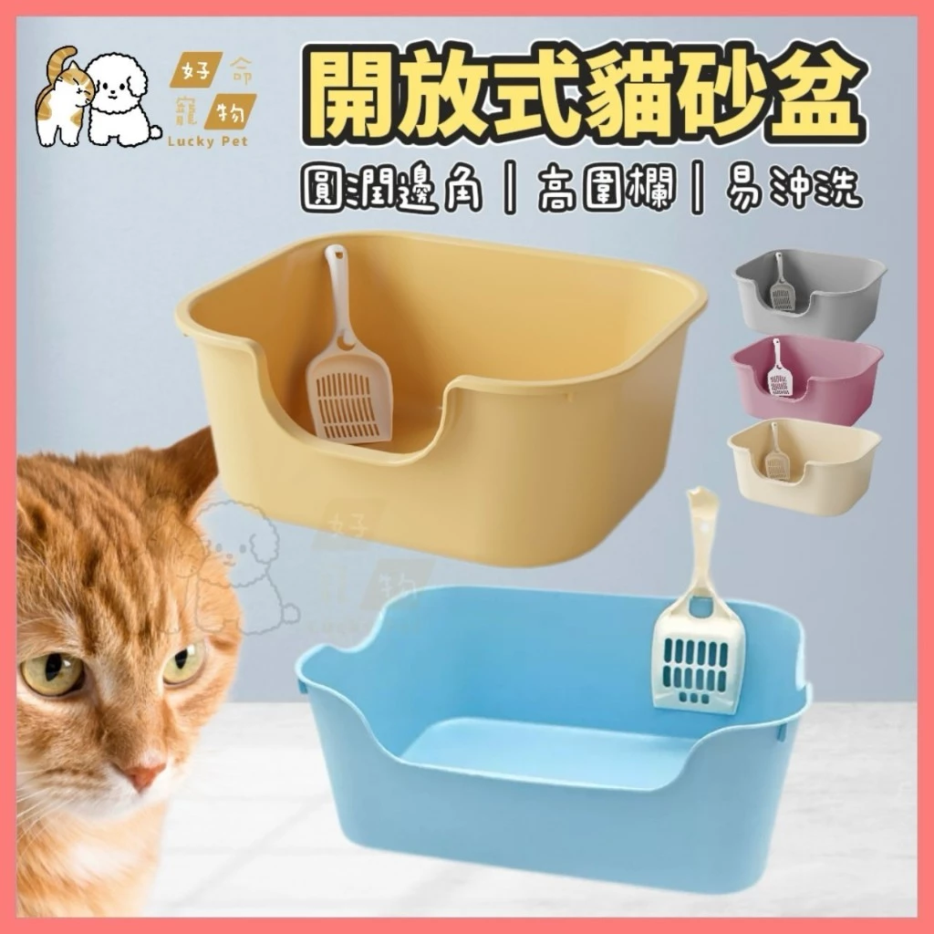 【好命寵物】開放式幼貓砂盆，盆體加高15.5公分，入口寬幼貓能自己進出