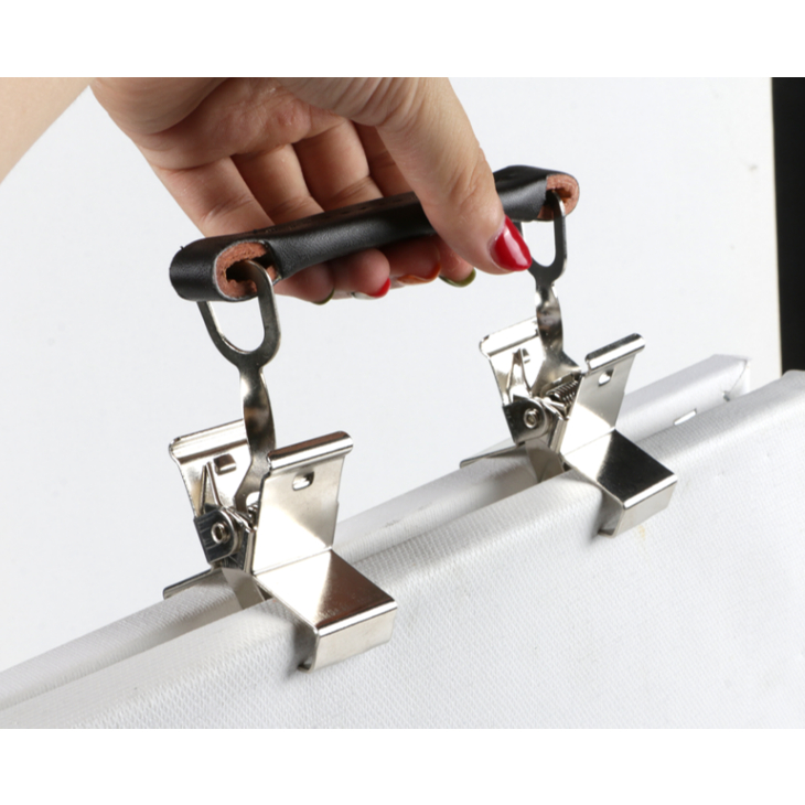 Product image 油畫 雙頭鐵不鏽鋼畫布夾(提把式) 畫布夾 油畫用具