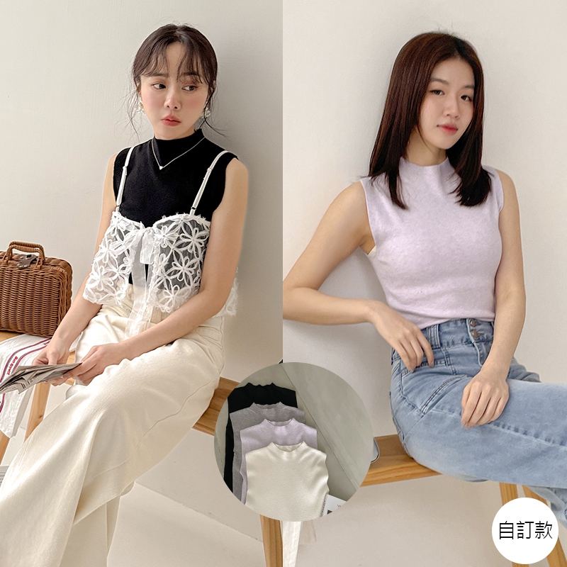 優雅Ruffle領Lace 背心 3色入 S10801 main image 1