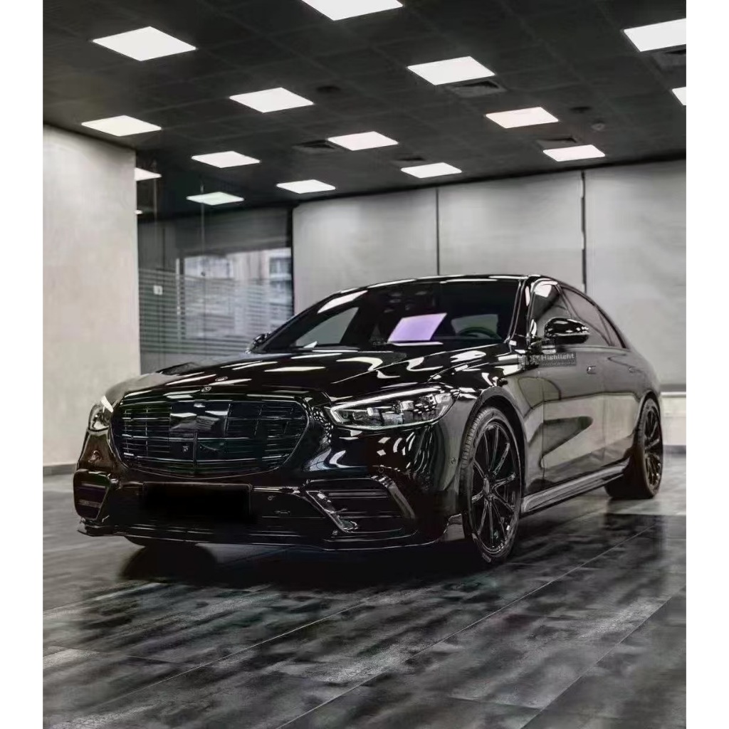 【M.GARAGE】Benz S450 W223 Brabus 碳纖維 前下巴 風口 日型燈 後下巴 尾飾管 尾翼 改裝 | 蝦皮購物