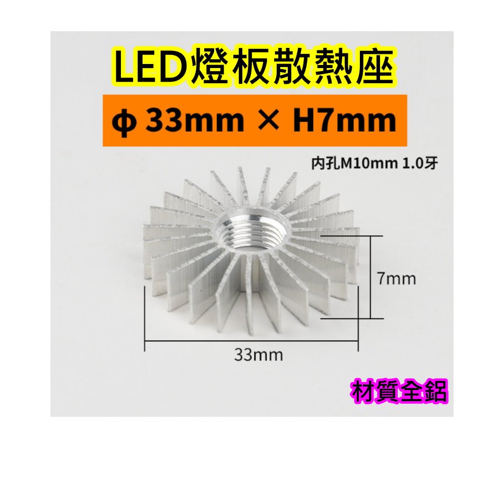 燈具配件 33*7mm LED燈散熱座【沛紜小鋪】COB LED燈板散熱座 燈珠LED燈板散熱器 散熱鋁片 散熱鋁塊 | 蝦皮購物