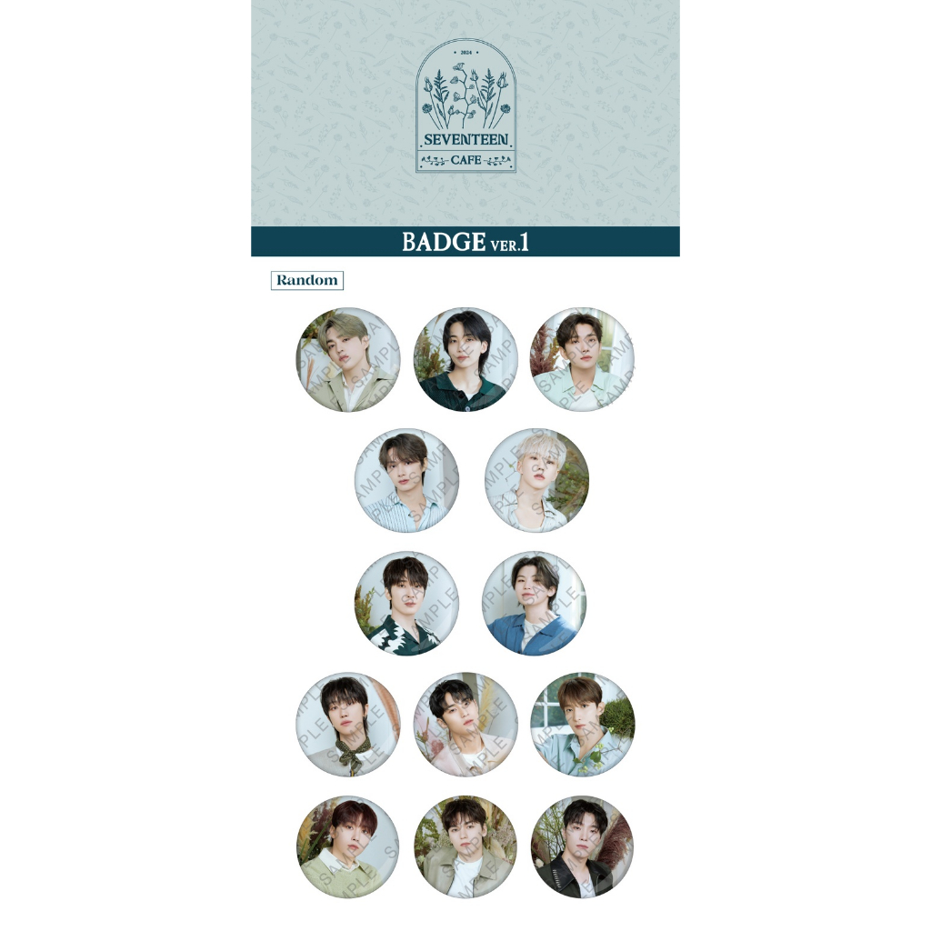 SEVENTEEN CAFE 徽章吧唧未拆隨機已拆可選成員2024日本咖啡廳徽章缶