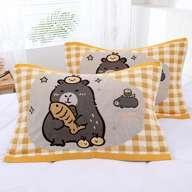 Product image 現貨 V SIX 薇瑟思【 100%純棉 紗布美學緹花枕巾 】52 x 78 cm | 多款花色任選 水豚君