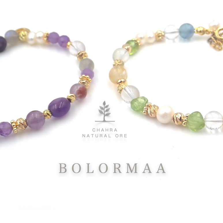 博洛瑪 Bolormaa 可調式手鍊 | 橄欖石_螢石_白水晶_黃塔晶_貝珠_蘇螢石_紫水晶_月光石_紫幽靈 | 蝦皮購物