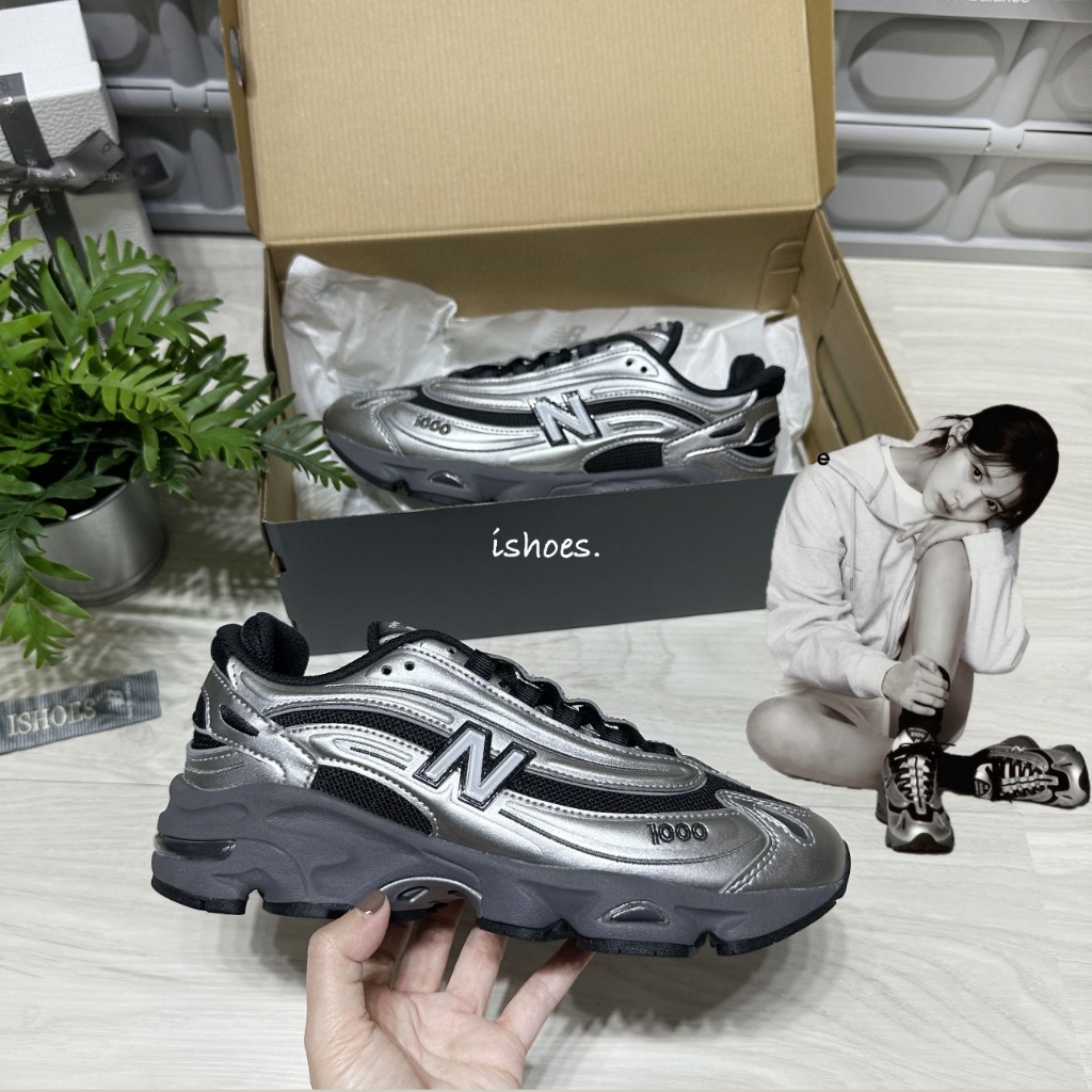 現貨 iShoes正品 New Balance 1000 情侶鞋 IU 銀 日系 街 …