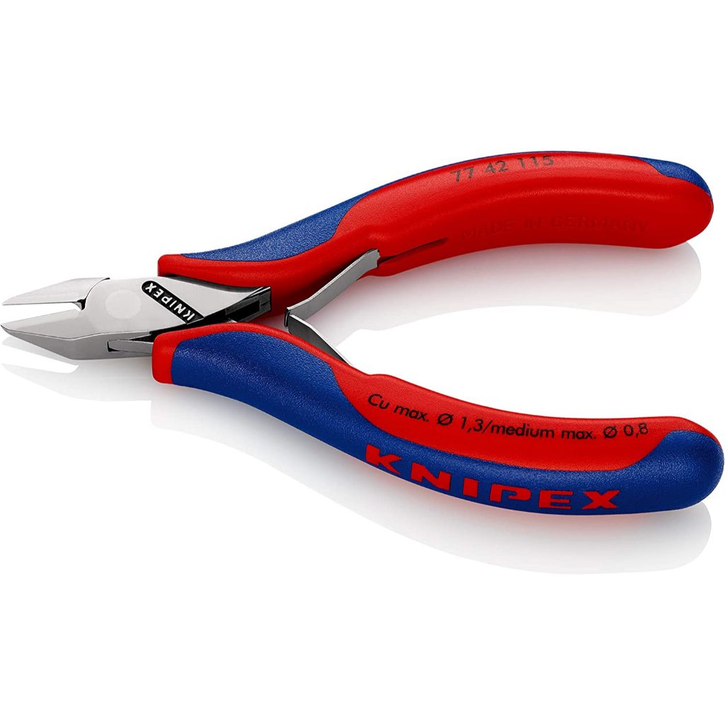 美德工具】 KNIPEX 77 42 115 電子斜口鉗雙料舒適手柄精密電子斜口鉗