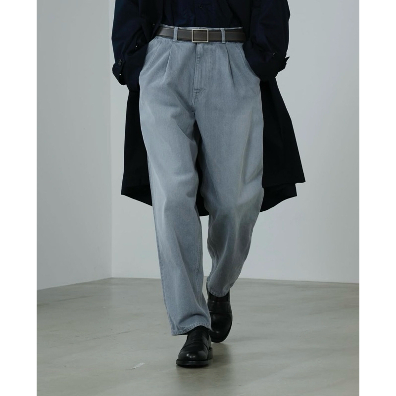 Graphpaper Gray Tone Cone Denim Two Tuck Tapered Pants 二號| 蝦皮購物