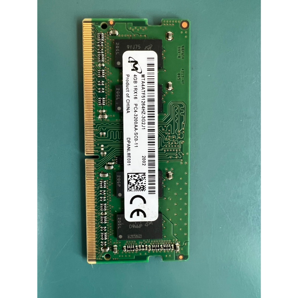 Mémoire RAM SO-DIMM 4GB PC4-3200AA Micron - Occasion Fonctionnelle, Pour Ordinateur Portable