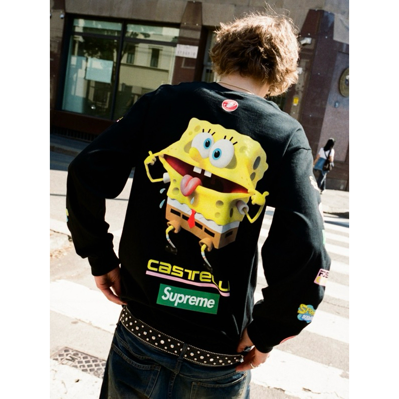 area0439】Supreme SpongeBob Castelli Racing L/S Tee 海綿寶寶長T