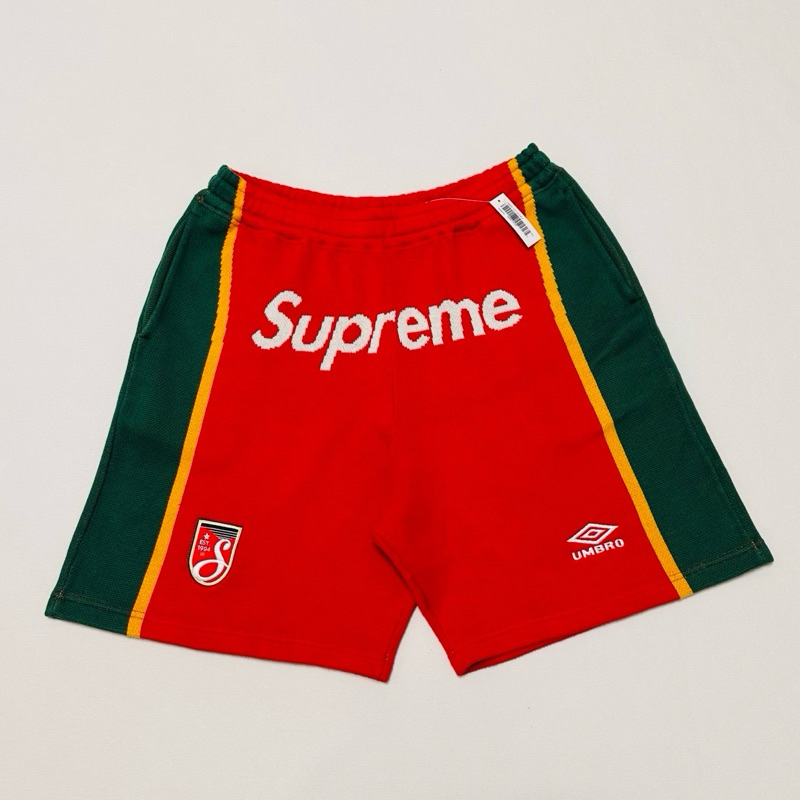 全新限量免運25ss Supreme Umbro Knit Soccer Short 聯名球褲針織足球