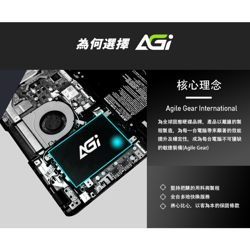AGI亞奇雷AI238 256G/512G/1TB 2.5” SATA SSD固態硬碟(讀寫550/500MBs