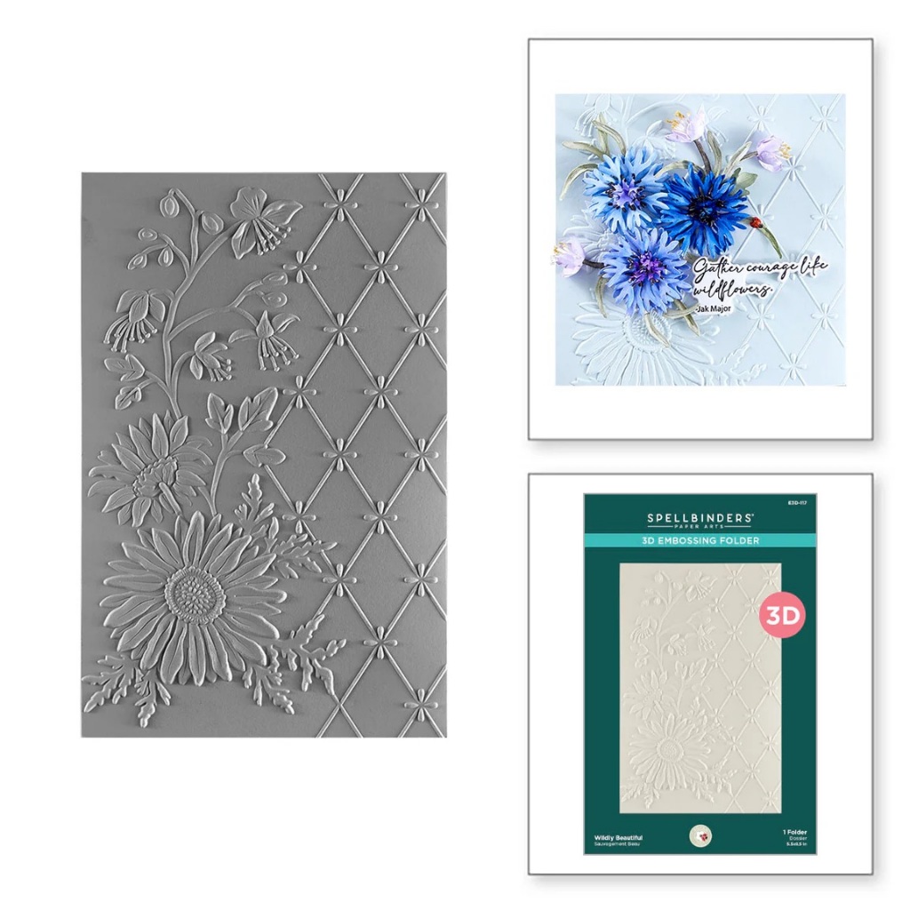 Spellbinders 極致唯美3D浮雕版 Wildly Beautiful 3D Embossing Folder | 蝦皮購物