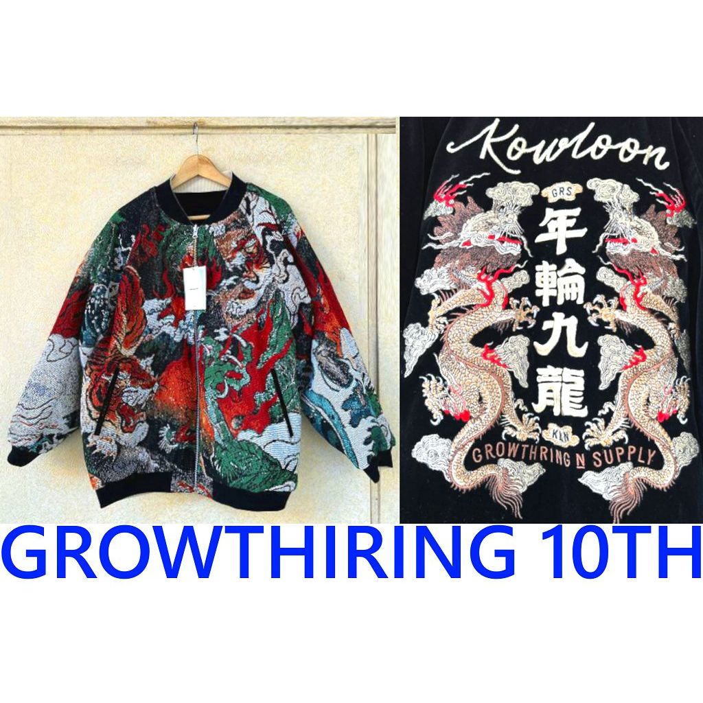 BLACK全新GrowthRing & Supply十周年雙面穿GRS 10TH年輪九龍橫須賀刺繡