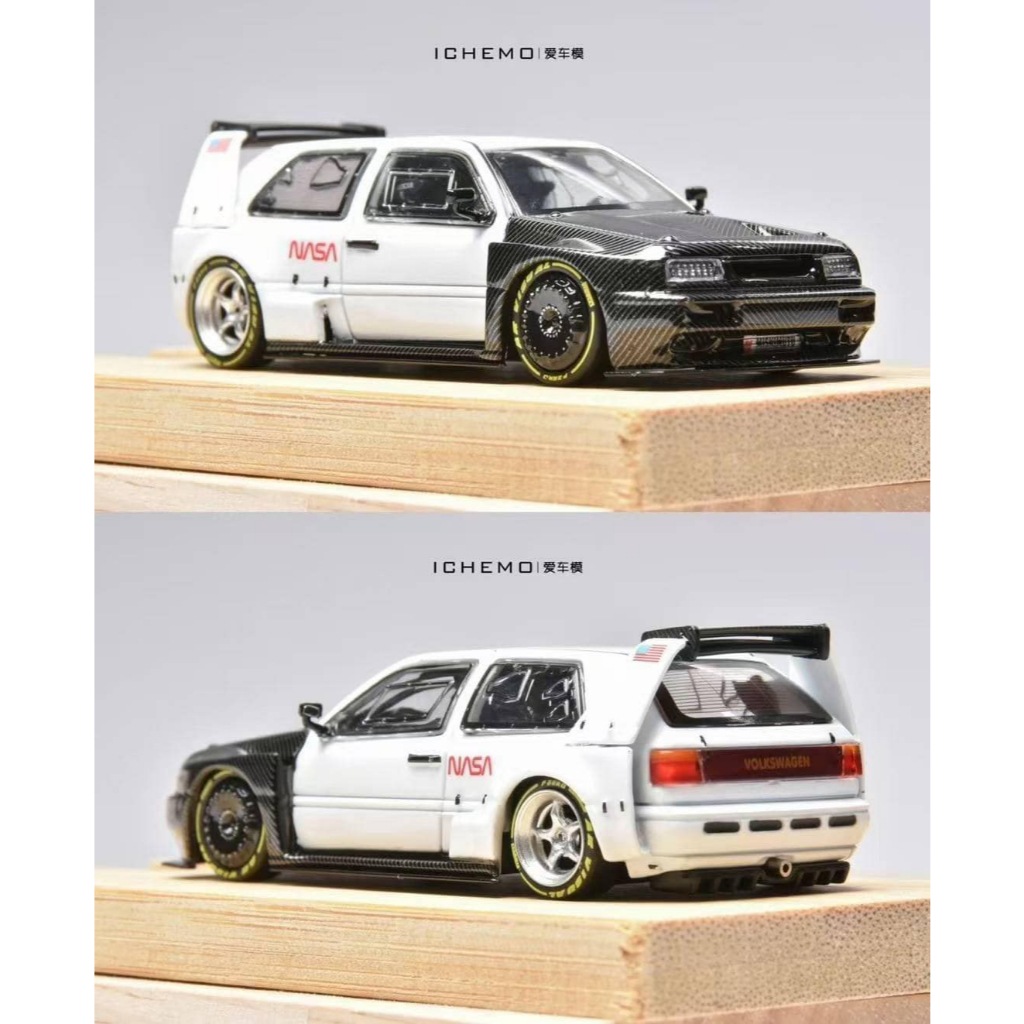 Rhino Model 1/64 福斯Volkswagen Golf MK3 NASA月球概念爆改版碳纖維