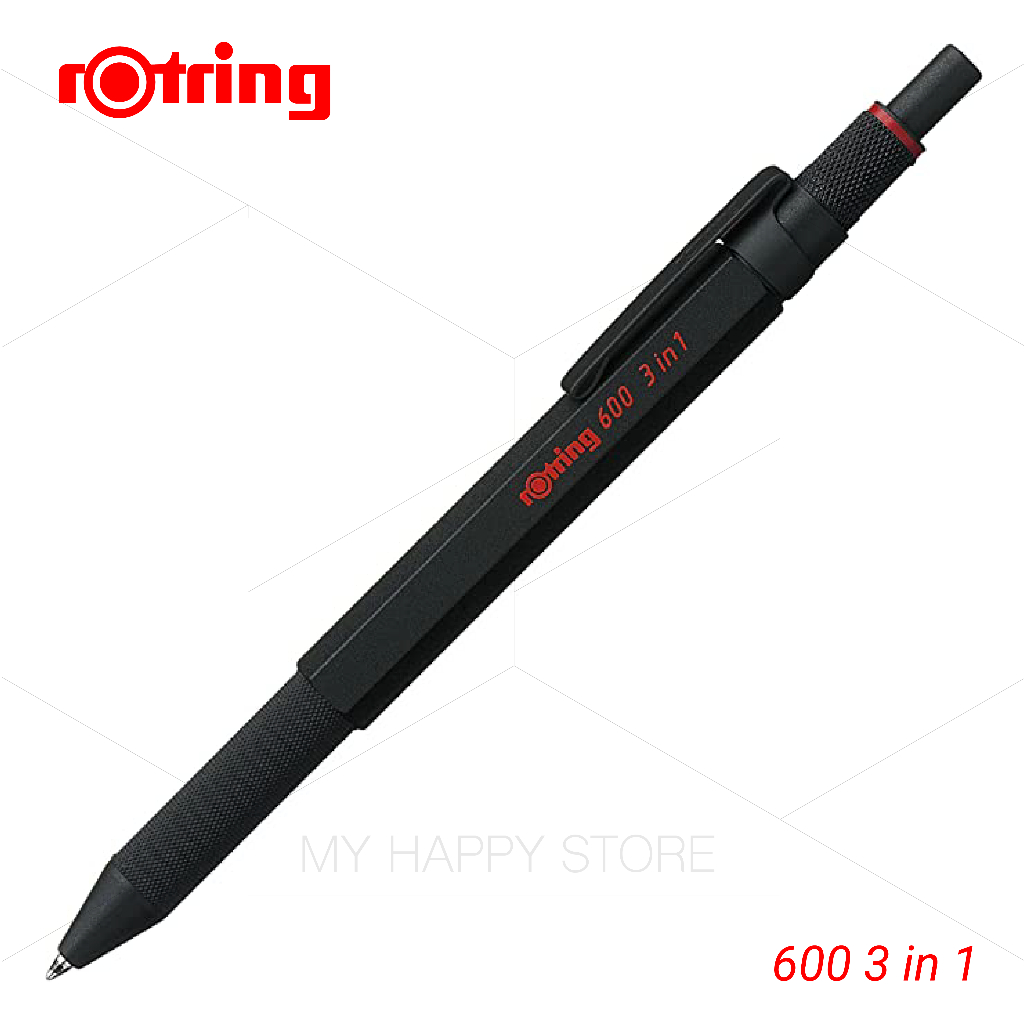 MHS〕rOtring 600 3 in 1 紅環旋轉式金屬六角多功能筆| 蝦皮購物