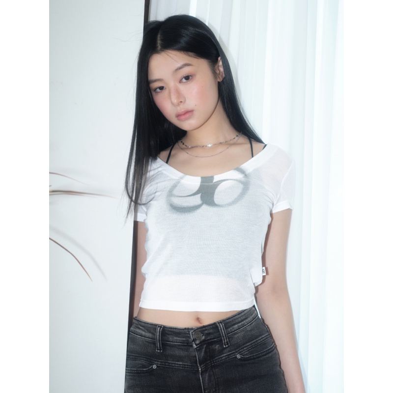 📌 現貨+預購韓國代購ason HALF SEE-THROUGH T 經典LOGO 漸層短