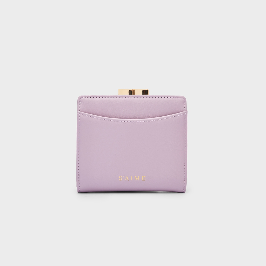 ★S'AIME 真皮口金對折短夾 折り畳み レザー がま口財布/送料込 S'AIME 晝夜金屬皮料口金對折短夾｜S'AIME 東京企劃