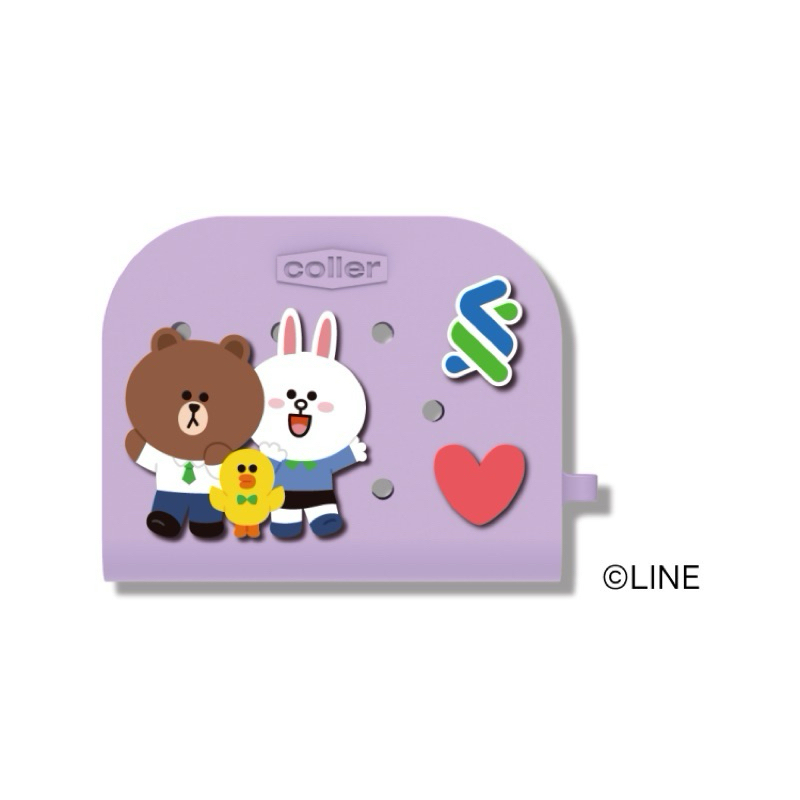 LINE FRIENDS COLLER 小收納包(紫)+裝飾扣 (x3入) | 蝦皮購物