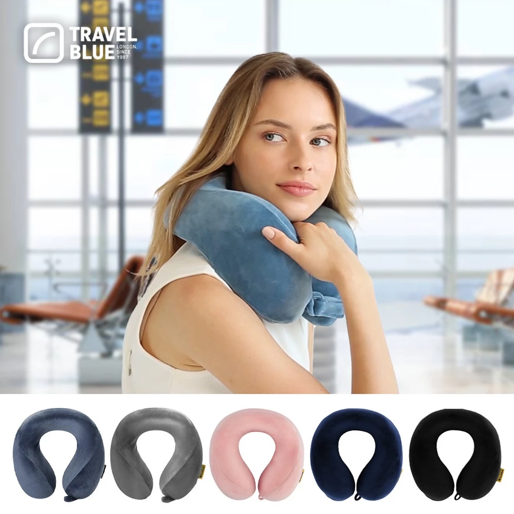 【Travel Blue 藍旅】 寧靜頸枕 高級慢回彈記憶棉 機場免稅同款 U型枕 護頸枕 旅行頸枕