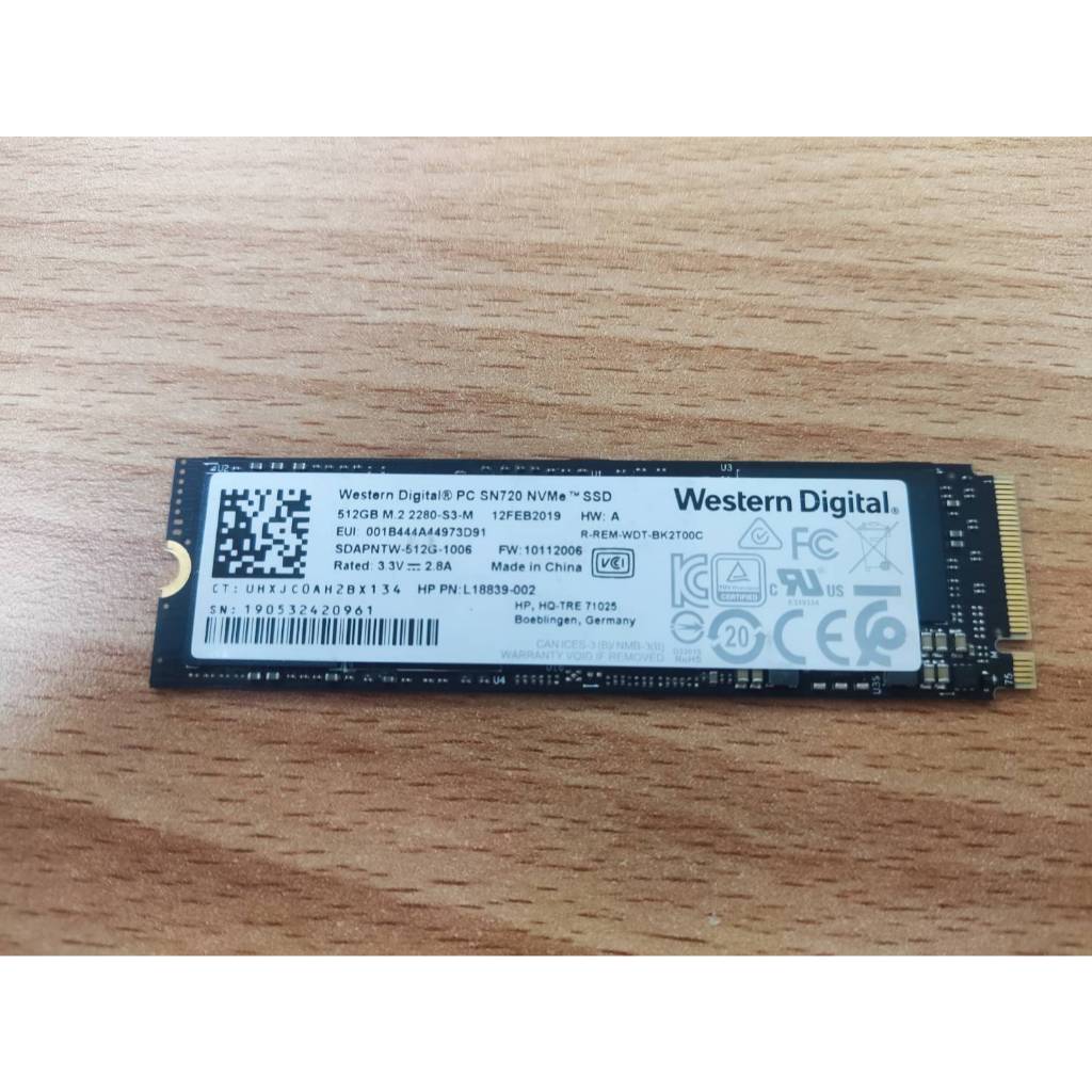 良品 落地改 WD SN720 512G NVME SSD 固態硬碟 m.2 PCIE 筆電 電腦 500G 1T A1 | 蝦皮購物