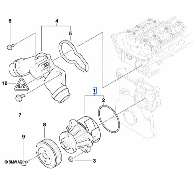 【台灣 】適用BMW E53 M54 E46 E60水幫浦 水泵浦11517509985 | 蝦皮購物