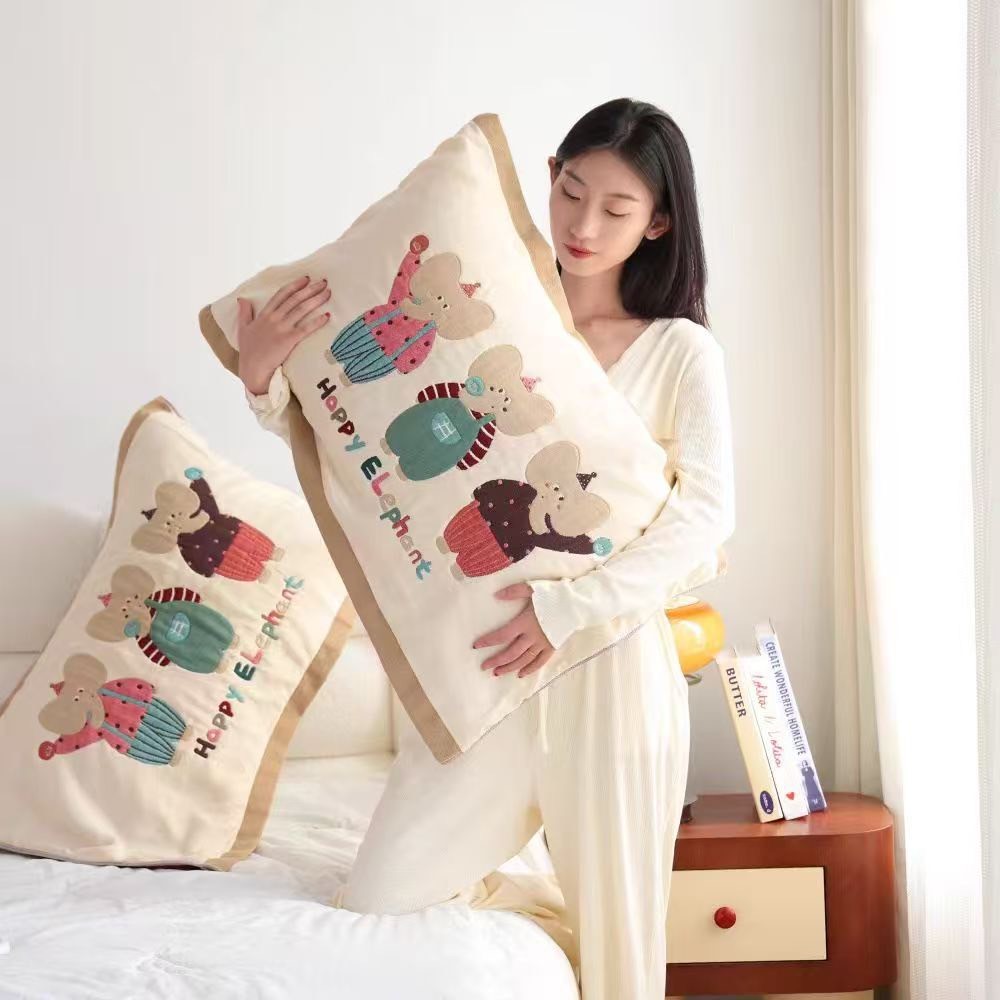 Product image 現貨 V SIX 薇瑟思【 100%純棉 紗布美學緹花枕巾 】52 x 78 cm | 多款花色任選 派對小象