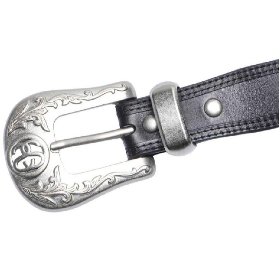 TACKSTHGOOD】STUSSY SS-LINK COWBOY BELT 真皮皮帶牛仔皮革黑色| 蝦皮購物