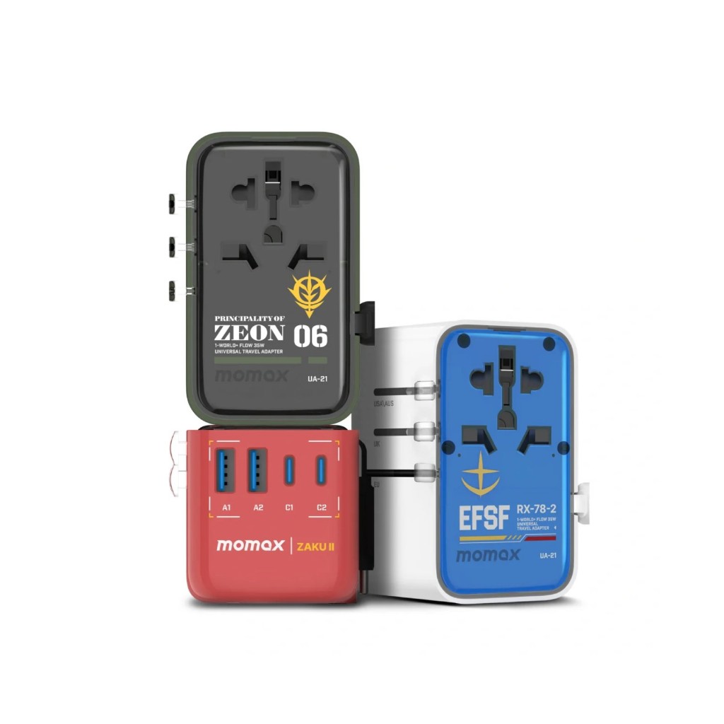 【日本未発売】MOMAX 1-World+ Flow シャア専用ザク35W充電器 Momax] 1-World+ Flow 35W 伸缩充電線旅行插座(70厘米) - 機動戰士鋼彈