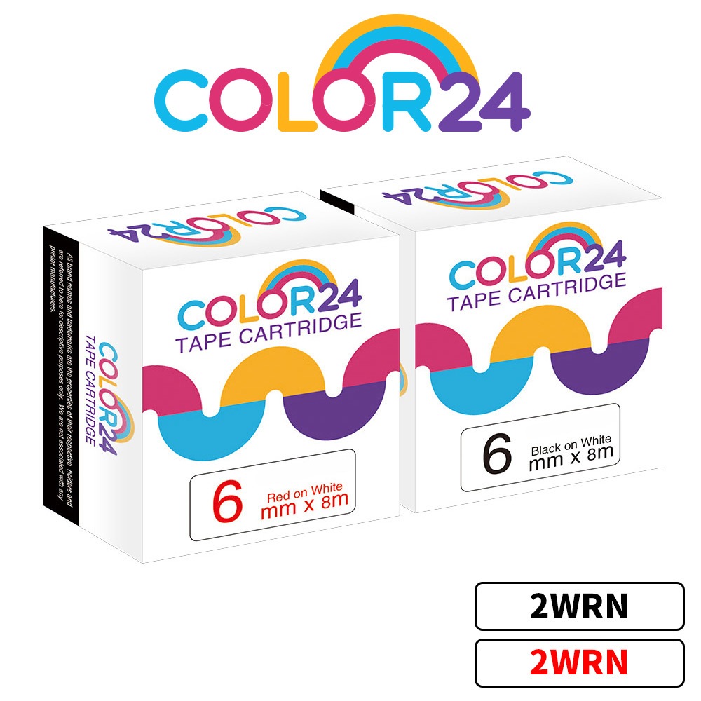 COLOR24 for EPSON 6mm 標籤色帶 黑字 紅字 相容副廠標籤帶 標籤貼LW-K400 LW-200KT | 蝦皮購物