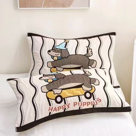 Product image 現貨 V SIX 薇瑟思【 100%純棉 紗布美學緹花枕巾 】52 x 78 cm | 多款花色任選 臘腸狗狗