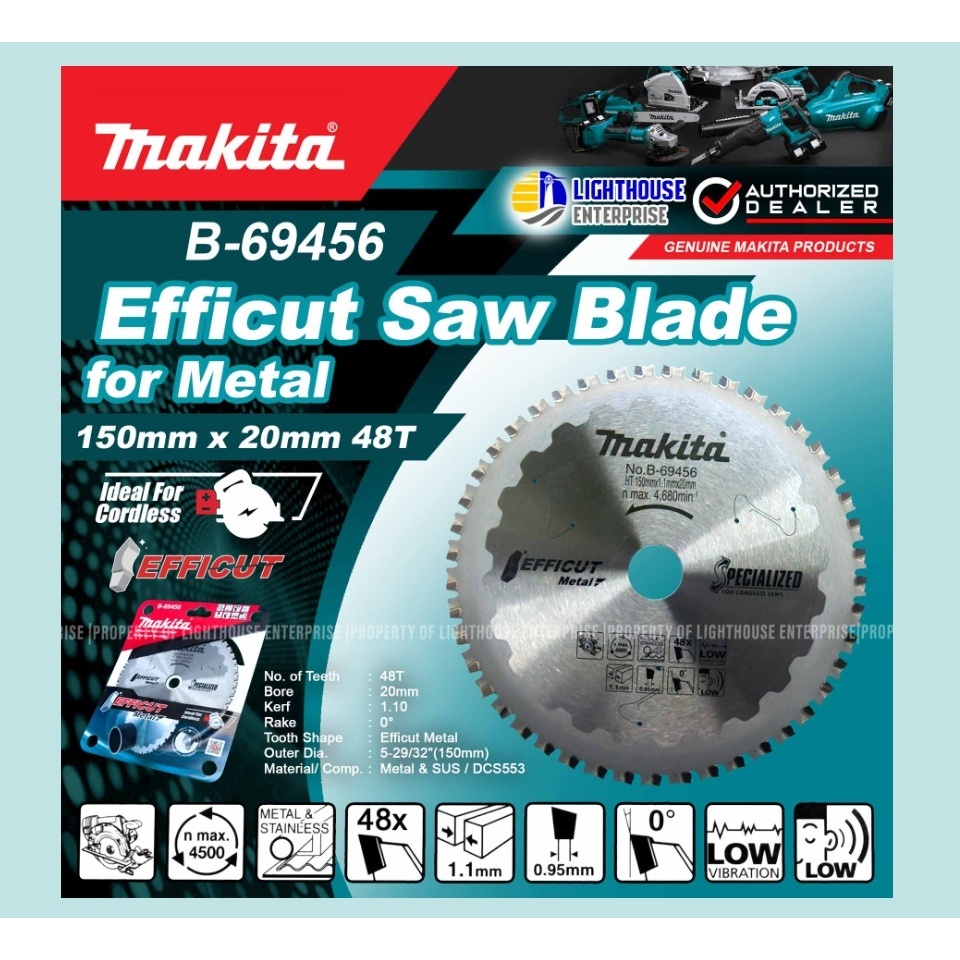 【欣瑋】Makita 牧田 B-69456 DCS553 150mm 白鐵 鎢鋼鋸片 不鏽鋼 48齒 1.1mm 48T | 蝦皮購物