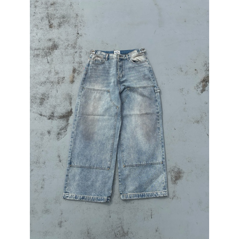Double Knee Ballon Denim Pants 9090（Double Knee Washed