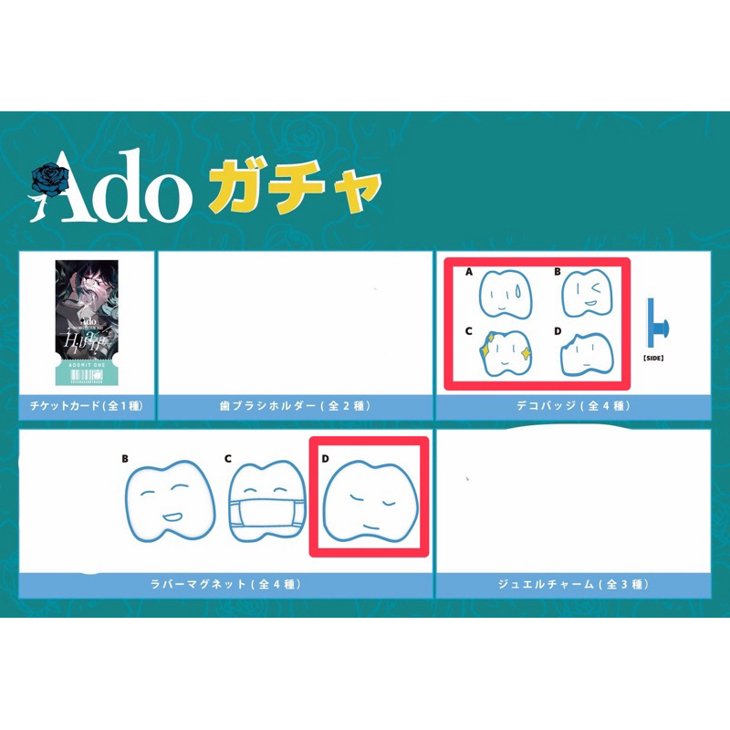 Ado HIBANAガチャ ジュエルチャーム3種セット